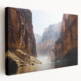 Stretched canvas artwork showcasing a mesmerizing landscape of colorful canyons, highlighting vibrant hues and intricate textures, ideal for modern home decor.