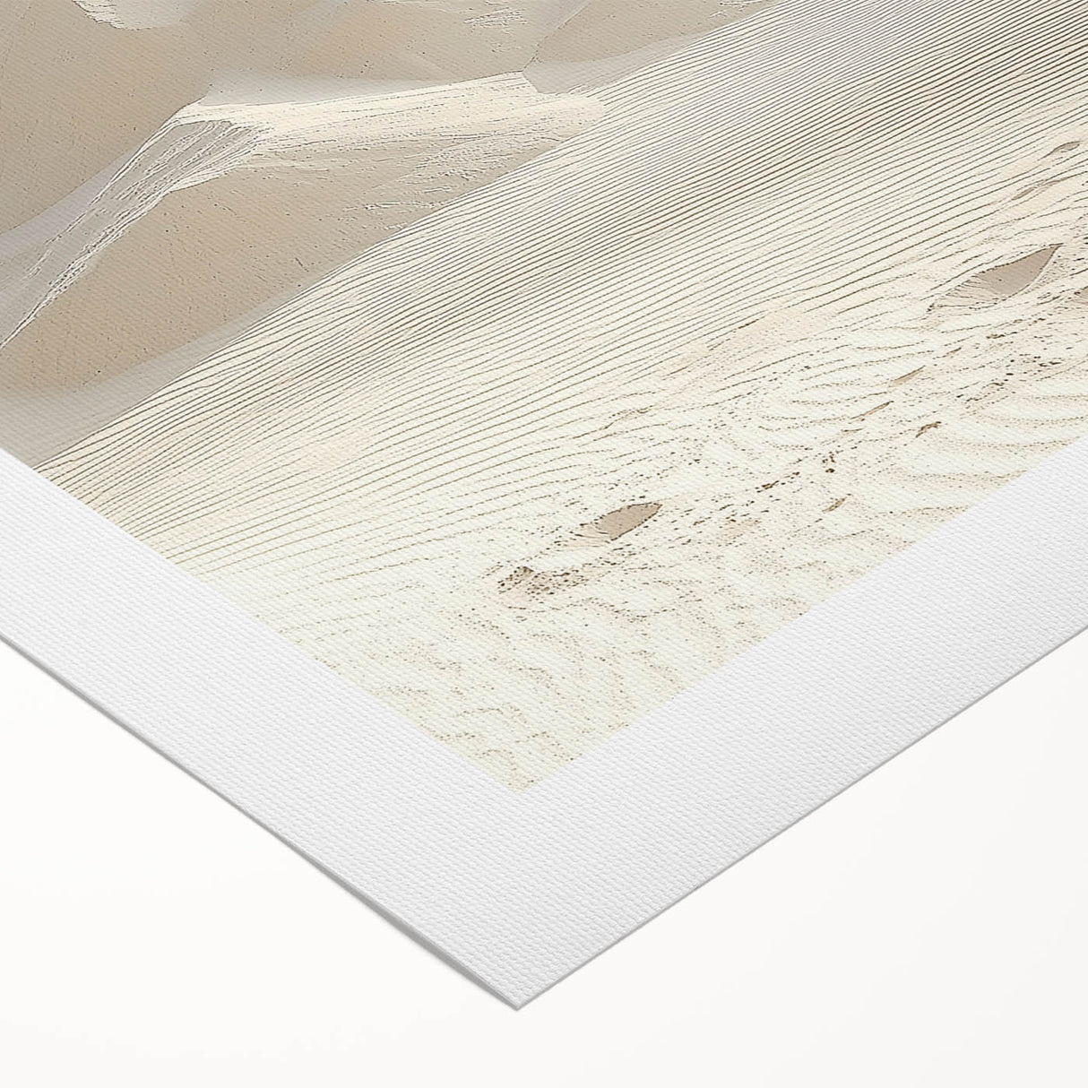 Rolled canvas showcasing a stunning landscape of golden dunes under a vibrant blue sky, designed for wall art enthusiasts, carefully packaged in a protective tube.