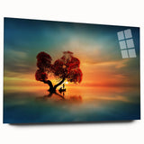 Acrylic glass artwork showcasing a vibrant landscape of rolling fields, designed in a modern style, viewed from the side without pins, ideal for contemporary decor.