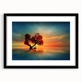 Black-framed landscape artwork displaying a vibrant field scene, elegantly matted, perfect for enhancing home decor in living rooms or offices.
