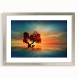 Framed landscape artwork featuring serene fields, encased in a stylish silver frame with a mat, perfect for enhancing home decor and adding elegance to any room.