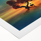 Vibrant rolled canvas print showcasing a serene landscape with rolling fields and lush greenery, designed for home or office decor, elegantly packaged for safe delivery.