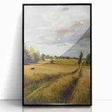 Framed acrylic landscape artwork showcasing vibrant colors and intricate details, displayed from a black front view perspective, perfect for modern home decor.