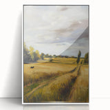 Framed acrylic artwork showcasing a vibrant landscape design with a white frame, ideal for home decor and enhancing interior aesthetics. Perfect for art enthusiasts.