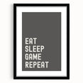 Eat Sleep Game Repeat Typography Art – Gamer Wall Decor