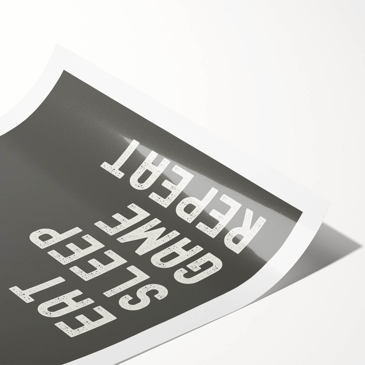 Eat Sleep Game Repeat Typography Art – Gamer Wall Decor