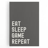 Eat Sleep Game Repeat Typography Art – Gamer Wall Decor