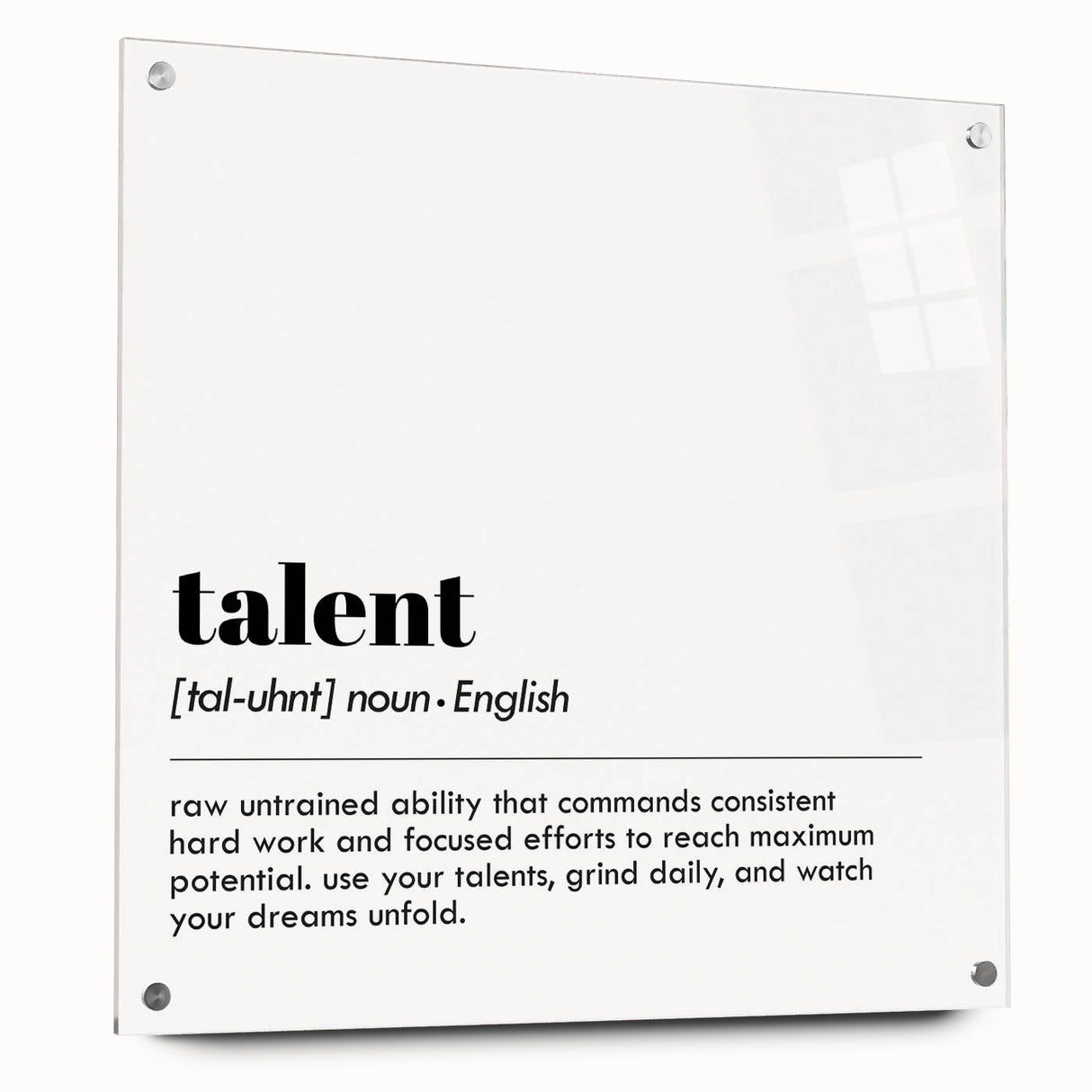 Inspirational Typography Art Print - Talent Motivational Quote Canvas