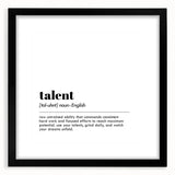 Inspirational Typography Art Print - Talent Motivational Quote Canvas