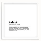Inspirational Typography Art Print - Talent Motivational Quote Canvas