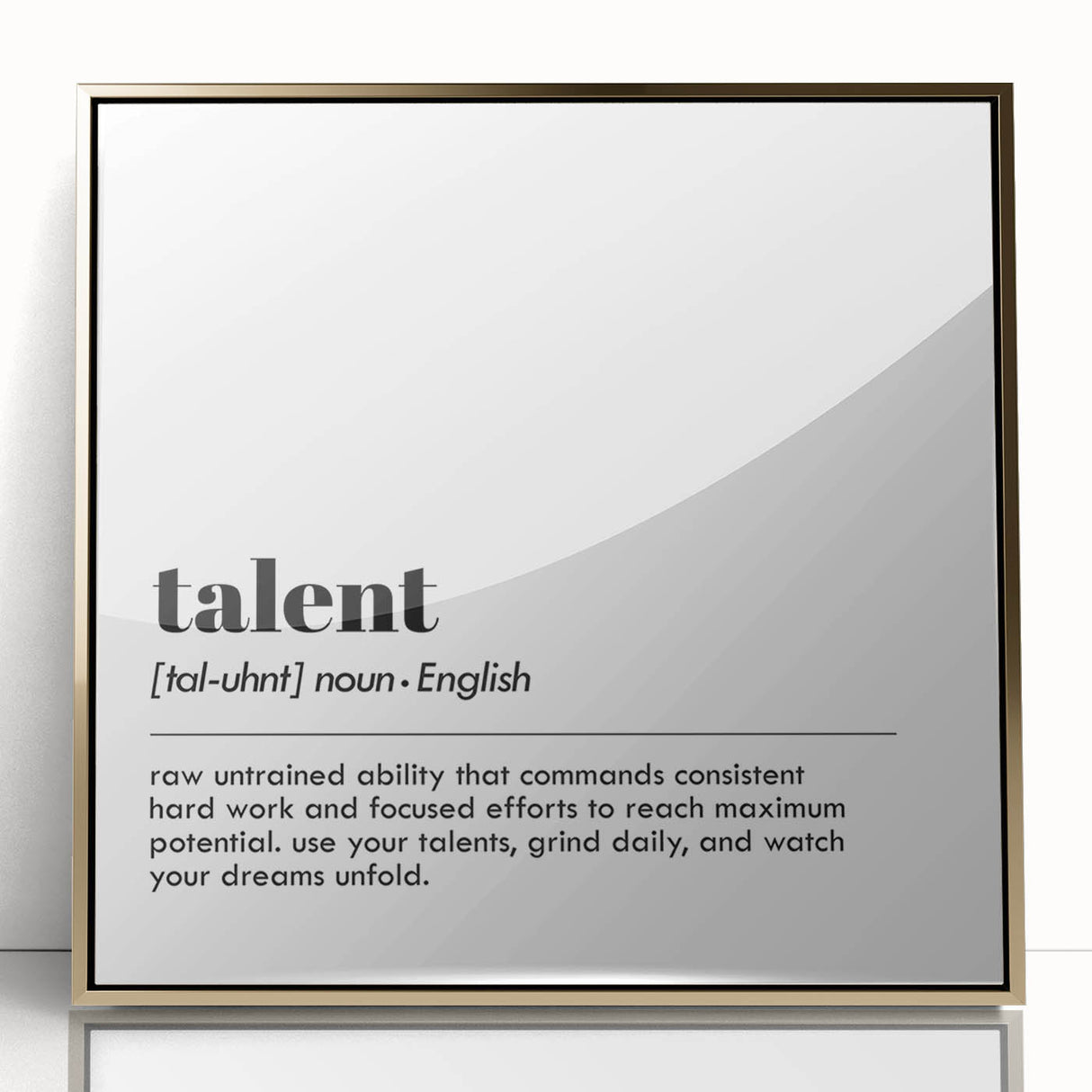 Inspirational Typography Art Print - Talent Motivational Quote Canvas