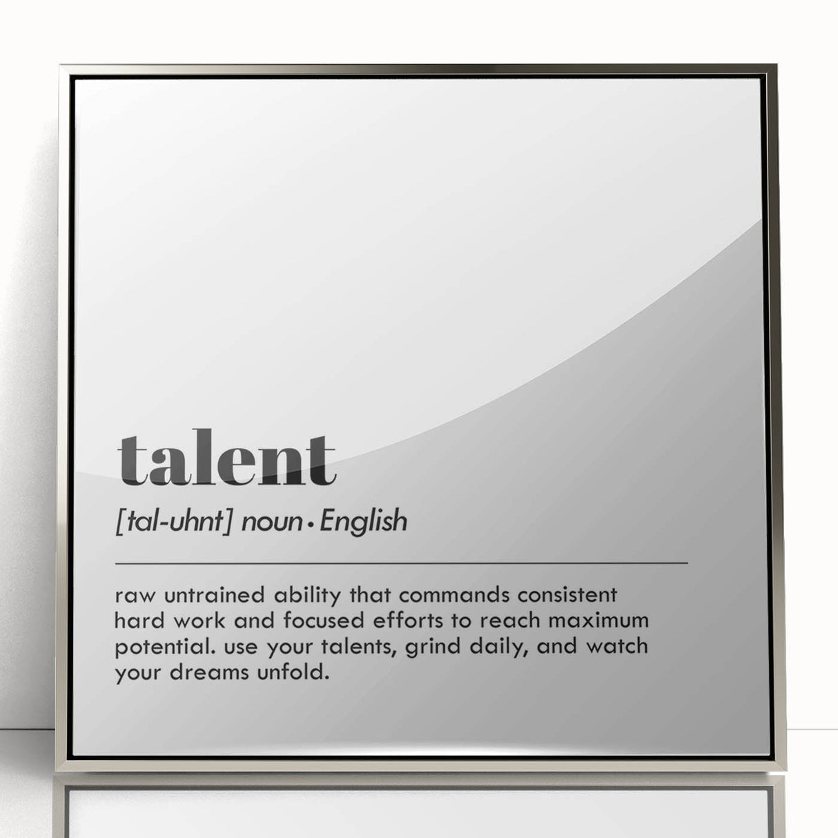 Inspirational Typography Art Print - Talent Motivational Quote Canvas