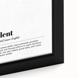 Inspirational Typography Art Print - Talent Motivational Quote Canvas