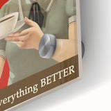 Vintage Retro Coffee Poster Art - Nostalgic Retro Wall Art