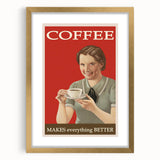 Vintage Retro Coffee Poster Art - Nostalgic Retro Wall Art