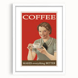Vintage Retro Coffee Poster Art - Nostalgic Retro Wall Art
