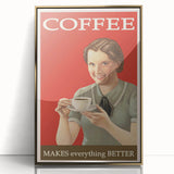 Vintage Retro Coffee Poster Art - Nostalgic Retro Wall Art