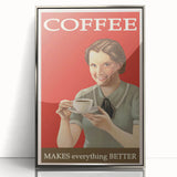 Vintage Retro Coffee Poster Art - Nostalgic Retro Wall Art