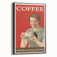 Vintage Retro Coffee Poster Art - Nostalgic Retro Wall Art