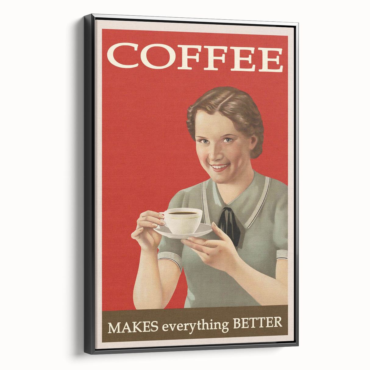 Vintage Retro Coffee Poster Art - Nostalgic Retro Wall Art