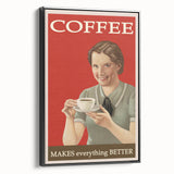 Vintage Retro Coffee Poster Art - Nostalgic Retro Wall Art