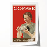 Vintage Retro Coffee Poster Art - Nostalgic Retro Wall Art