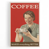 Vintage Retro Coffee Poster Art - Nostalgic Retro Wall Art