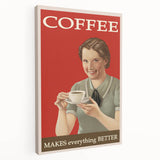 Vintage Retro Coffee Poster Art - Nostalgic Retro Wall Art