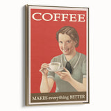 Vintage Retro Coffee Poster Art - Nostalgic Retro Wall Art