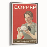 Vintage Retro Coffee Poster Art - Nostalgic Retro Wall Art