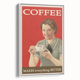 Vintage Retro Coffee Poster Art - Nostalgic Retro Wall Art