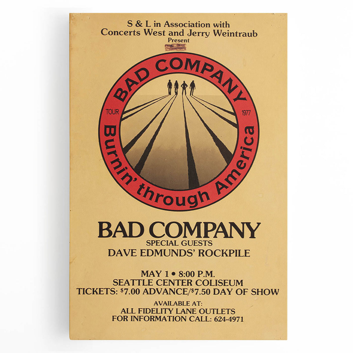 Bad Company Burnin' Through America Poster – Retro Rock Art