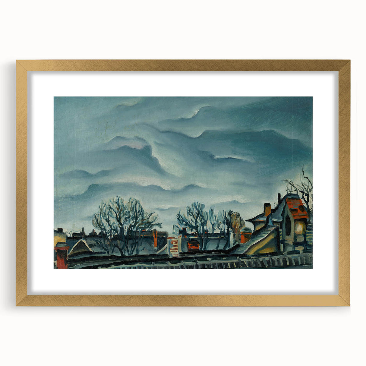 Moody Realism Landscape - In Suburbs by Konštantín Bauer Art Print