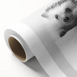 Cute Hedgehog Bathroom Wall Art - Minimalist Black and White Decor