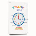 Telling Time Learning Wall Art - Kids Educational Clock Poster