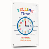 Telling Time Learning Wall Art - Kids Educational Clock Poster