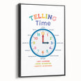 Telling Time Learning Wall Art - Kids Educational Clock Poster