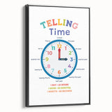 Telling Time Learning Wall Art - Kids Educational Clock Poster