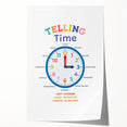 Telling Time Learning Wall Art - Kids Educational Clock Poster