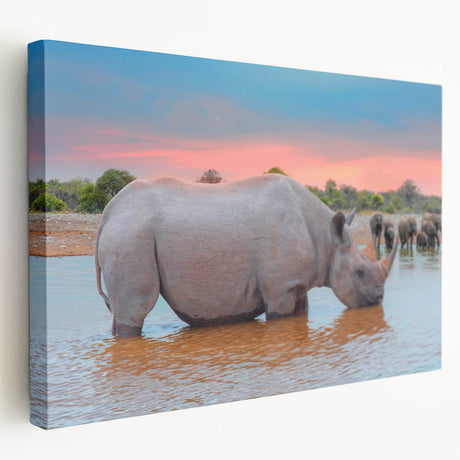 Large canvas print of an African landscape in earth tones, suitable for kitchen wall art.