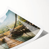 Extra large wall art featuring line art flowers in monochrome, printed on rolled canvas.