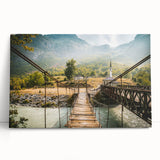 Black and white photograph of a European street scene on a large stretched canvas, suitable for kitchen wall art.