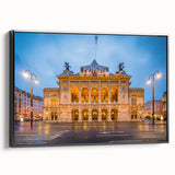 Black and white vintage poster art of an Austrian landscape on framed canvas, ideal for bedroom wall decor.