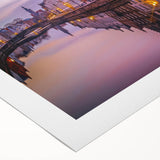 Art Deco poster of a European Belgian scenery on rolled canvas, suited for dining room or bathroom wall.