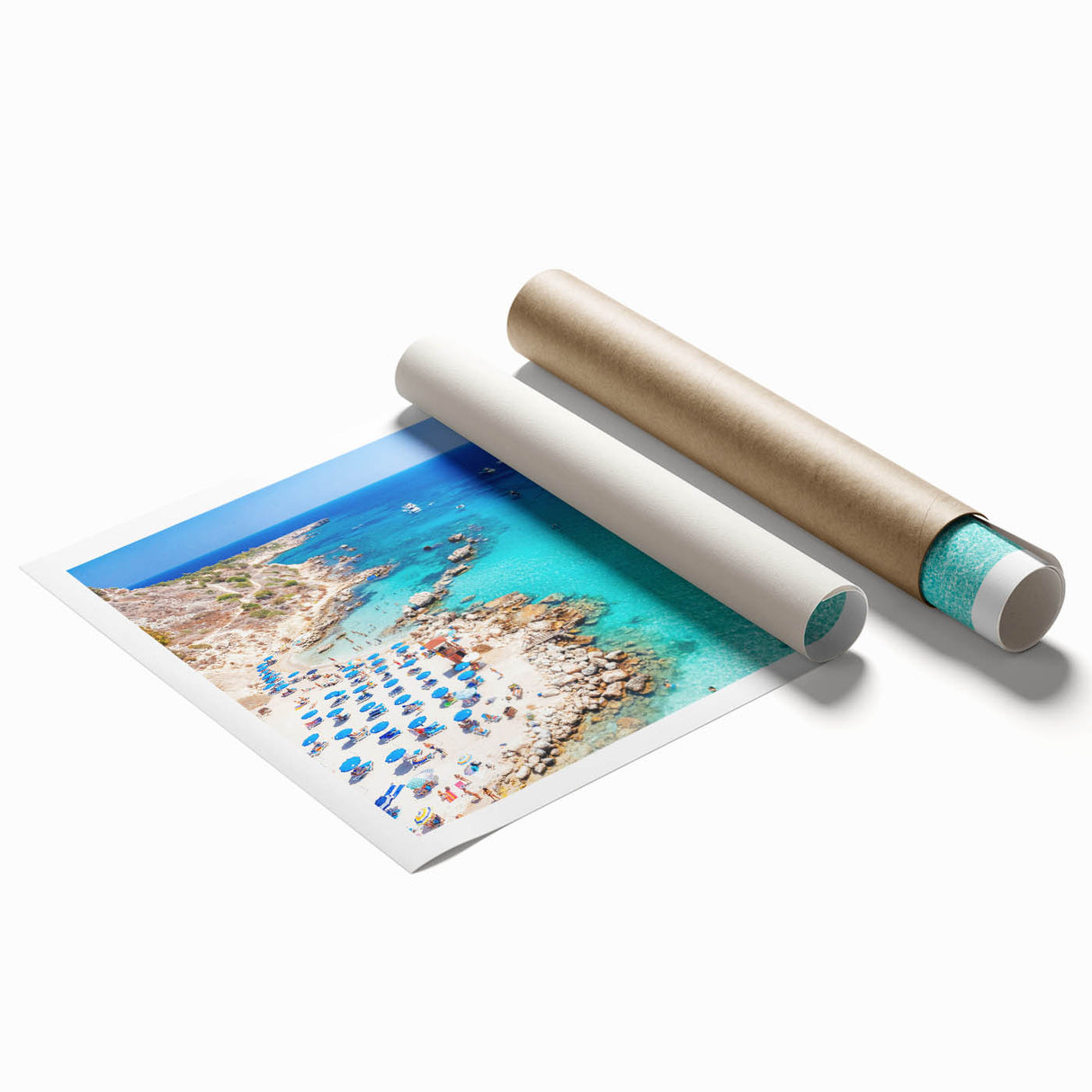 Extra large rolled print depicting vibrant floral scenery in Cyprus, ideal for classy bathroom wall art.