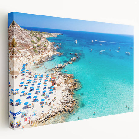 Large canvas print of a European Cyprus landscape in muted earth tones, suitable for kitchen wall art.