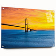 Acrylic glass print of a serene Danish landscape in soft blue and green hues, suitable for bedroom or dining room decor.