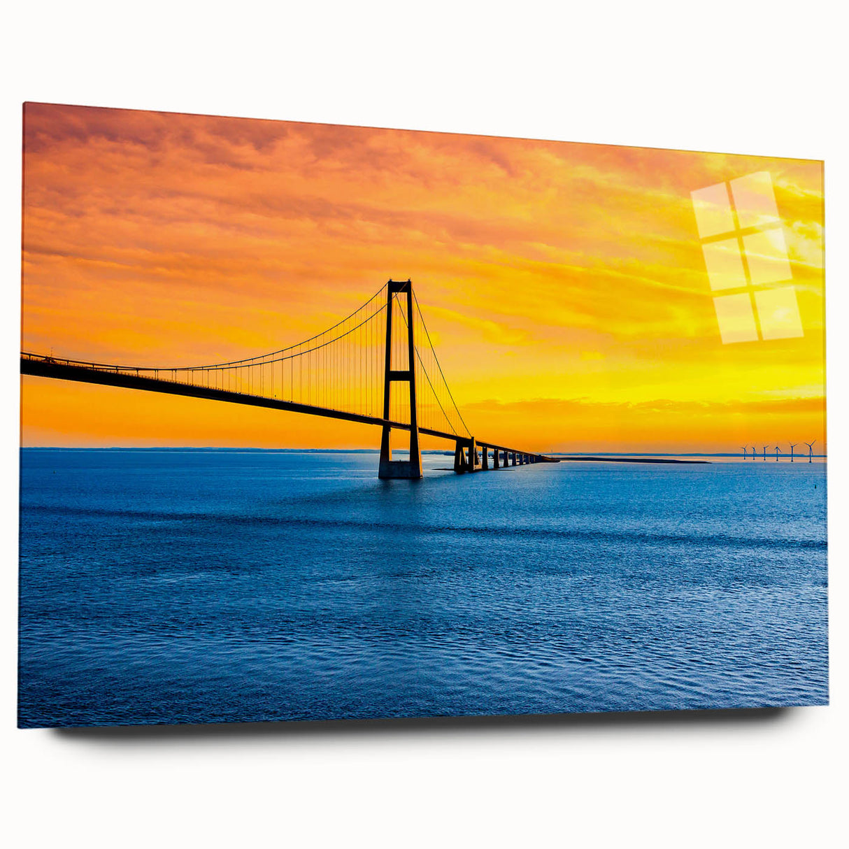 Large abstract wall art of a European scenery in Denmark, displayed on acrylic glass.