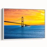 Vintage poster art of a European Denmark scenery on extra large framed canvas, featuring colorful art on a black background.