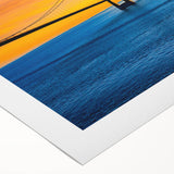 Art deco poster of a European Denmark scenery in muted tones on rolled canvas, suitable for dining room wall art.